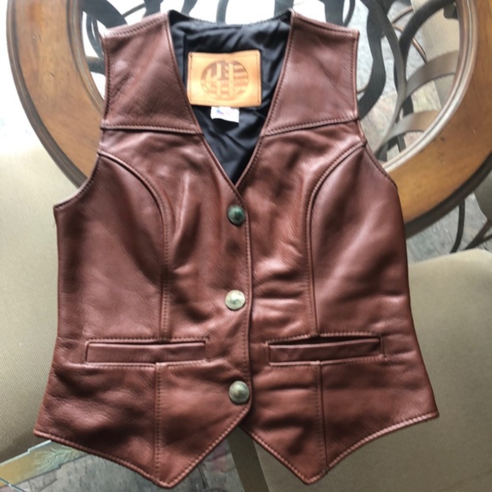 Kerr 100% Leather Brown Vest